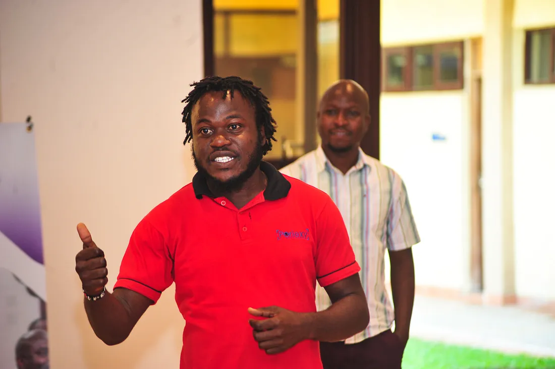 Peru delivers his business elevator pitch during an exercise at the Imarisha Program’s Kickstart workshop